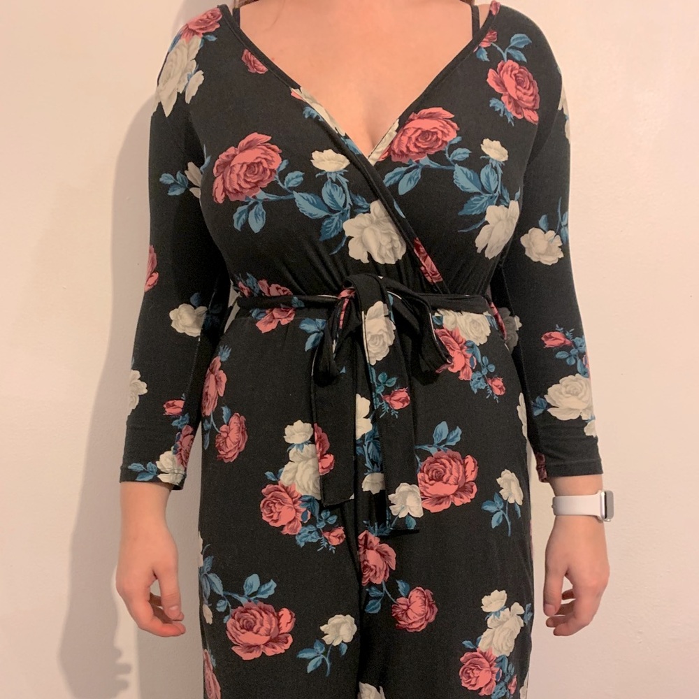 Floral tied jumpsuit